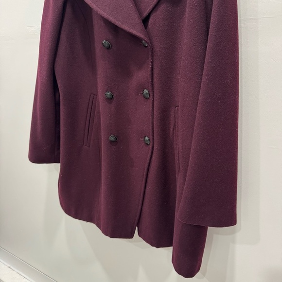 Tahari Wool Blend Pea Coat Jacket Removable Fur Collar Size XXL - Picture 5 of 8